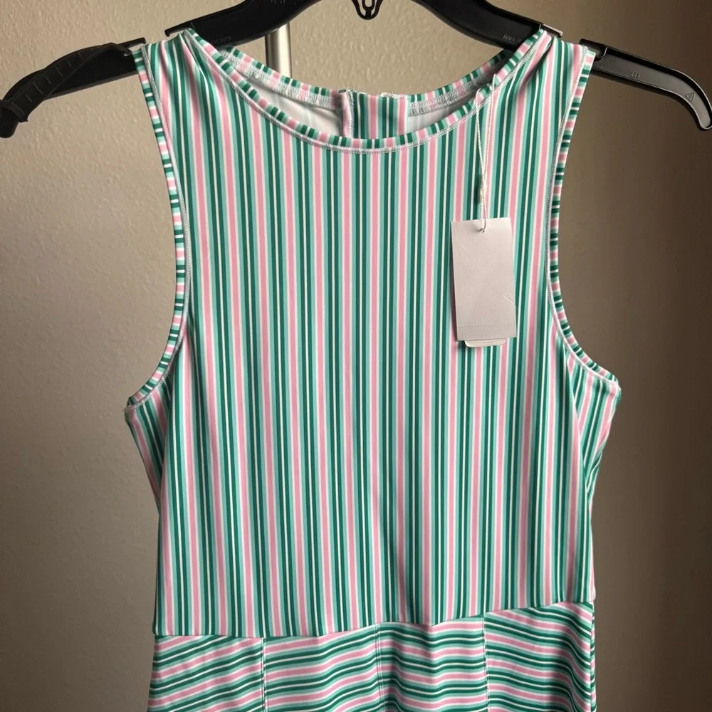 NWT ADDISON BAY RACQUET DRESS IN WATERMELON STRIPE Sz S - Picture 6 of 9